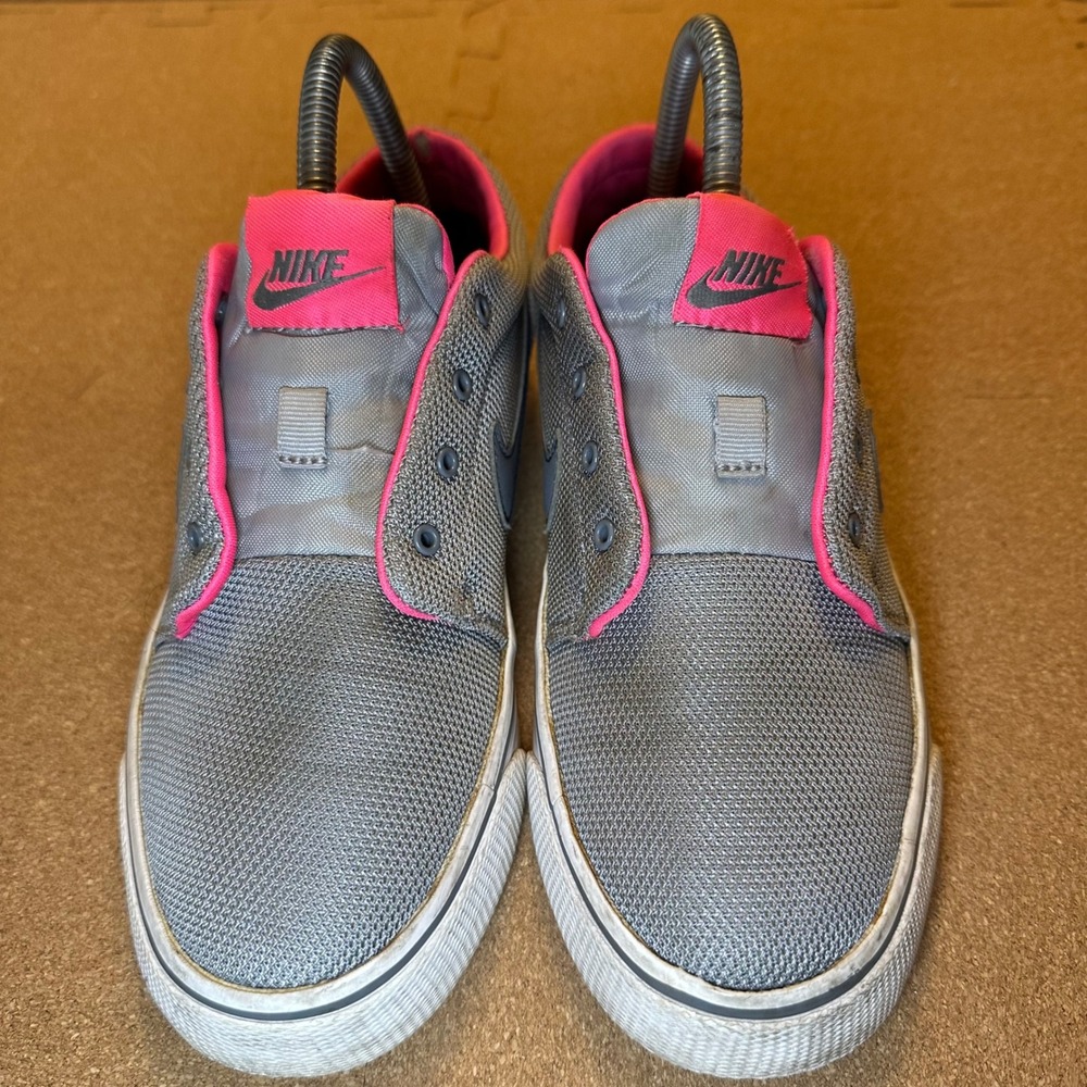 Nike SB Portmore Canvas GS Wolf Grey Hyper Pink Sneakers Kids 5.5Y NO LACES - Picture 3 of 10